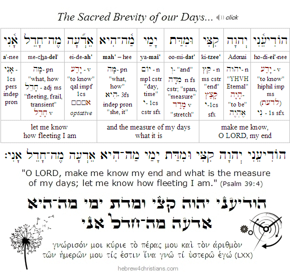 Psalm 39:4 Hebrew lesson